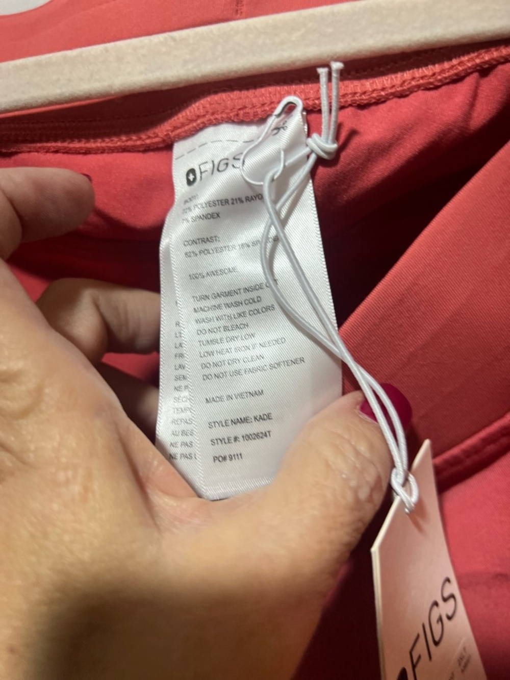 FIGS Kade Cargo Scrub Pants 2XLT NWT Coral Pink Tall Stretch Medical Nurse - Picture 4 of 6